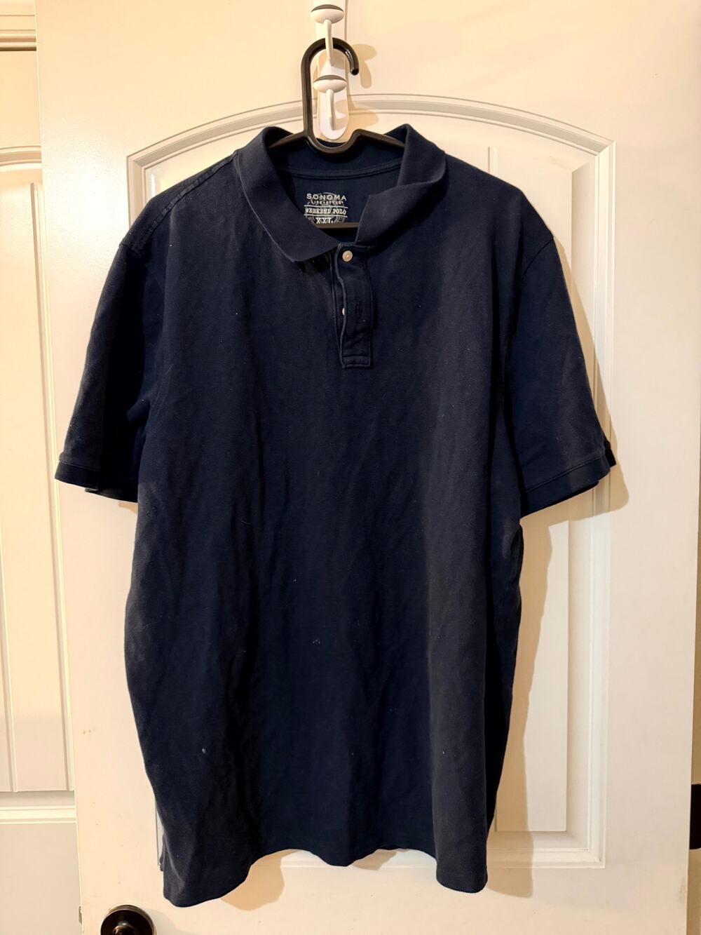 Sonoma Goods for Life Men's Polo Shirt XXL Navy Blue Short Sleeve Casual